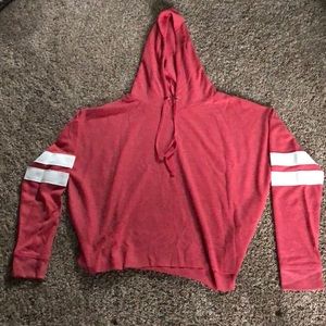 Thin red cropped hoodie